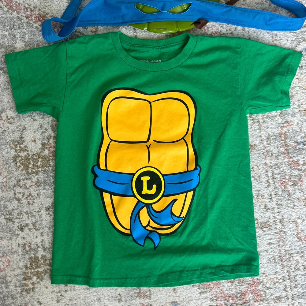 Green Ninja Turtle T-Shirt with Yellow Shell Design